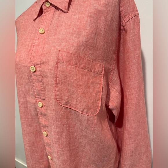 Tommy Bahama Relax Mens Long Sleeve 100% Linen Long Sleeve Shirt Red Size Large - Picture 4 of 11